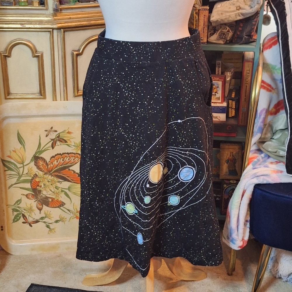 SVAHA Solar System Orbit Midi Skirt, Sample, Size Small - Huge Pockets!!